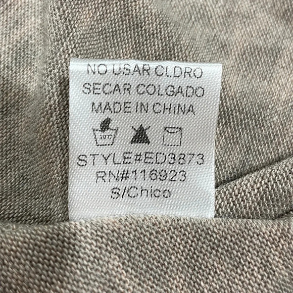 Easel Boho Oversized Long Sleeve Balloon Sleeve Taupe Sweater Dress S - Picture 15 of 15